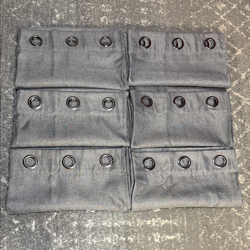 Elegant Gray Grommet (6) Blackout Curtain Set